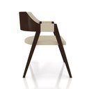 Ver imagem 3 de Kit 5 Cadeiras Sala de Jantar e Jogos Carteados Madeira Maciça Poker Linho Offwhite-capuccino G42