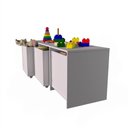Ver imagem 3 de Mesa Rack Caixotes Baú Analú 139cm MDF Branco Woodcore