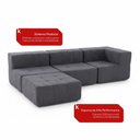 Ver imagem 5 de Sofá Modular 3 Lugares com Puff Kappesberg Boucle Titanio