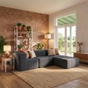 Ver imagem 1 de Sofá Modular 3 Lugares com Puff Kappesberg Boucle Titanio