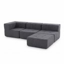 Ver imagem 2 de Sofá Modular 3 Lugares com Puff Kappesberg Boucle Titanio