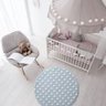 Tapete Poá Redondo Mimo Infantil 1 Metro para Quarto Bebe Criança Menino Azul Jolitex Junior Baby - 2