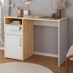 Mesa Escrivaninha Hall 1 Porta 1 Gaveta Carvalho/branco - Artany - 3 Mesa Escrivaninha Hall 1 Porta 1 Gaveta Carvalho/branco - Artany - 3