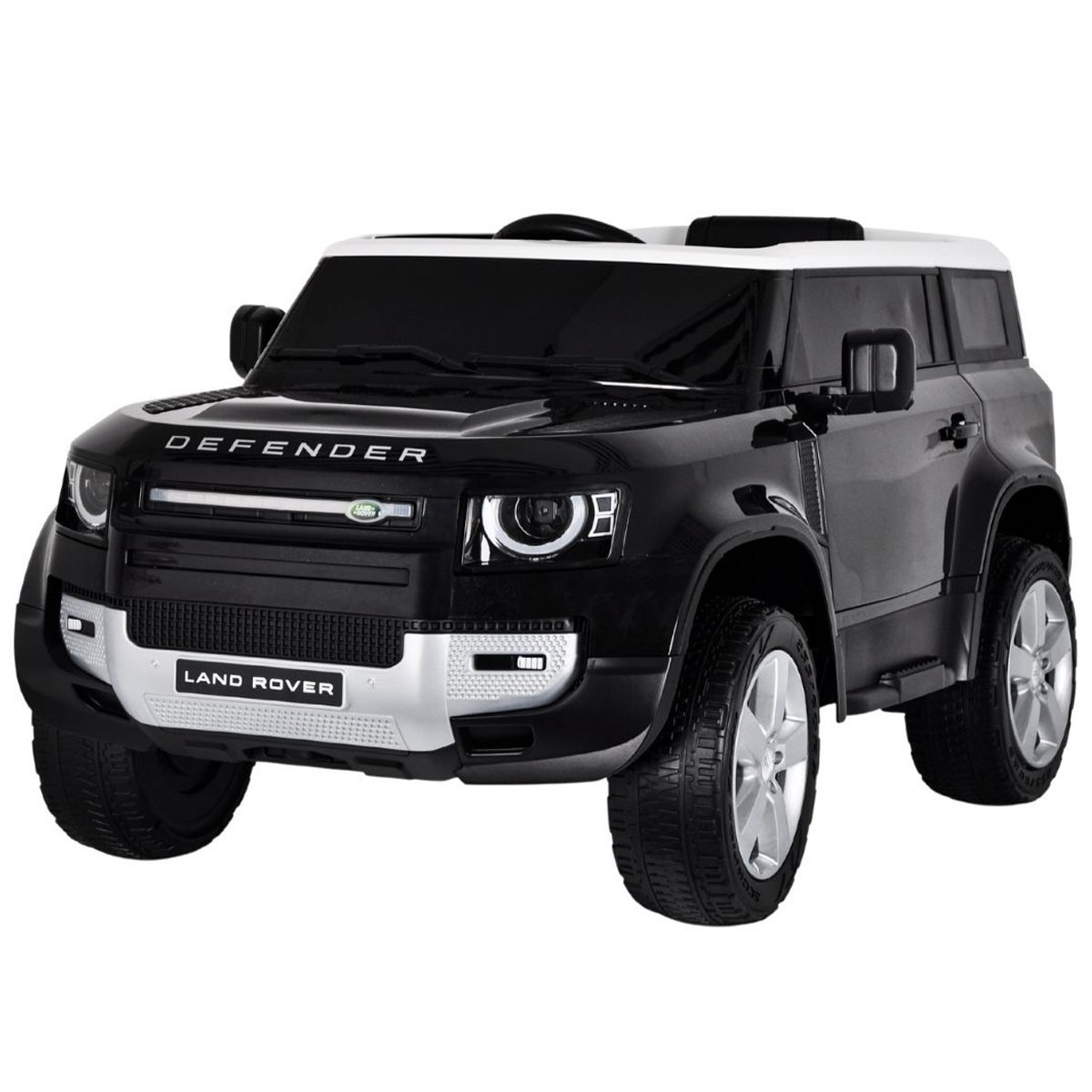 Carro Elétrico Infantil Controle Criança até 30kg Bluetooth Usb Mp3 5km/h Land Rover Defender Preto - 1