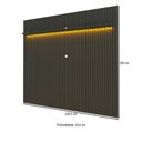 Ver imagem 3 de Painel para TV até 85 Polegadas Sole 1 Prateleira Ripado 100% MDF Grafite - Pnr Móveis