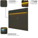 Ver imagem 4 de Painel para TV até 85 Polegadas Sole 1 Prateleira Ripado 100% MDF Grafite - Pnr Móveis