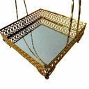 Ver imagem 3 de Bandeja Espelhado Quadrada Dourado - 63x28x42cm - Bandeja de Luxo em Metal Nobre com Detalhes - Deco