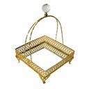 Ver imagem 1 de Bandeja Espelhado Quadrada Dourado - 63x28x42cm - Bandeja de Luxo em Metal Nobre com Detalhes - Deco