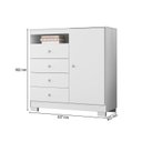 Ver imagem 4 de Guarda Roupa Infantil Bebê 4 Portas e Cômoda Sapateira 4 Gavetas Quarto Completo Branco Flex