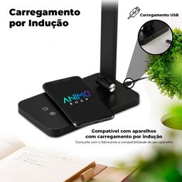 Luminária de Mesa LED com Carregador por Indução - 2
