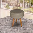 Ver imagem 1 de Puff Redondo Pé Palito Suede Capuccino - Ninho Decor