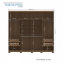 Ver imagem 4 de Guarda Roupa 8 Portas Casal Master Vip 8.4 Jatobá com Pés - PR Móveis