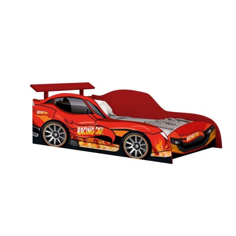 Cama Montessoriana Racing Car em MDF com Colchão Incluso:Vermelho