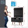 Rack com Painel Pequeno Para TV 32 Polegadas 90cm Yan Patrimar Grafite/Cinamomo - 5