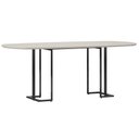 Ver imagem 5 de Mesa de Jantar 8 Lugares Retangular Orgânico com Vidro 200cm Pés Industrial Alina N01 Off White Pret