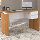 Ver imagem 2 de Mesa Escritorio 125 cm e Gaveteiro Suspenso 2 Gavetas Freijo Branco Artany