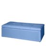 Kit Cabeceira de Cama Box Queen com Recamier Carol 160 cm Corino Azul Bebê - Móveis Mafer Móveis Maf - 2