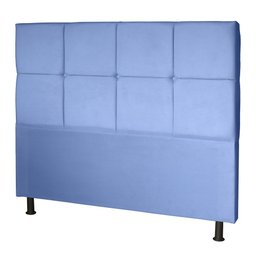 Kit Cabeceira de Cama Box Queen com Recamier Carol 160 cm Corino Azul Bebê - Móveis Mafer Móveis Maf - 4