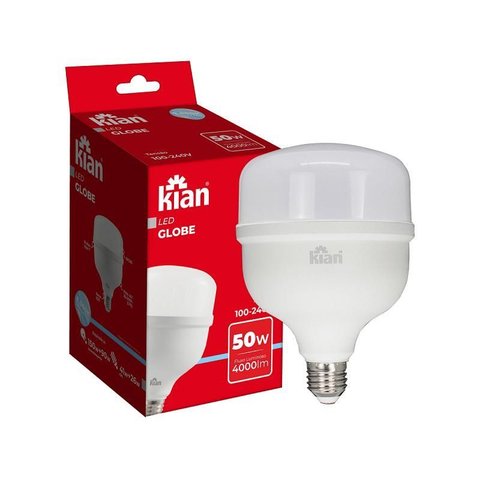 Lâmpada Led Globe Bivolt 50 Watts E27 Branco Frio 6500k - Kian