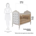 Ver imagem 4 de Berço Minicama 3 em 1 com Capitonê 100% MDF Maya Espresso Móveis Bege/Off White/Amêndoa/Corino Branc