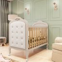 Ver imagem 1 de Berço Minicama 3 em 1 com Capitonê 100% MDF Maya Espresso Móveis Bege/Off White/Amêndoa/Corino Branc