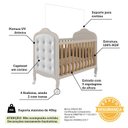 Ver imagem 5 de Berço Minicama 3 em 1 com Capitonê 100% MDF Maya Espresso Móveis Bege/Off White/Amêndoa/Corino Branc