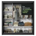 Ver imagem 3 de Guarda-roupa Casal 3 Portas de Correr Preto Nobre Madesa Preto