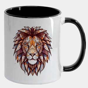 Caneca Branca com Interna Preta Y5 Leão de Juda Polígono 2
