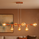 Ver imagem 1 de Luminária de Teto Pendente Rubis para 7 Lâmpadas 68cm Moderno Industrial - Rose Gold
