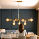 Ver imagem 2 de Luminária de Teto Pendente Rubis para 7 Lâmpadas 68cm Moderno Industrial - Rose Gold