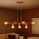 Ver imagem 3 de Luminária de Teto Pendente Rubis para 7 Lâmpadas 68cm Moderno Industrial - Rose Gold