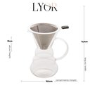 Ver imagem 4 de Cafeteira Vidro Borossilicato C/filtro Inox 500 Ml Lyor