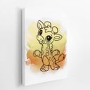 Ver imagem 2 de Girafa Animais Laranja Infantil Quadro Canvas 120x80cm