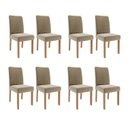 Ver imagem 1 de Kit 8 Cadeiras para Sala de Jantar Estofadas Clarice Marrom/Madeira/Joli