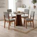 Ver imagem 2 de Conjunto Sala de Jantar Mesa Quadrada 0,90m Moove 4 Cadeiras Linda Viero