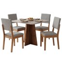 Ver imagem 1 de Conjunto Sala de Jantar Mesa Quadrada 0,90m Moove 4 Cadeiras Linda Viero