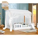 Ver imagem 2 de Cama Infantil com Colchão Casal Ágatha /Amêndoa com Escorregador e Voal Branco - Divaloto - Branca
