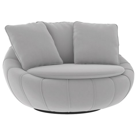 Poltrona Giratória 127cm Golden Veludo Cinza Claro - Sallar Home