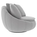 Ver imagem 6 de Poltrona Giratória 127cm Golden Veludo Cinza Claro - Sallar Home