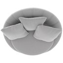 Ver imagem 5 de Poltrona Giratória 127cm Golden Veludo Cinza Claro - Sallar Home