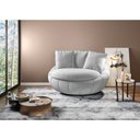Ver imagem 2 de Poltrona Giratória 127cm Golden Veludo Cinza Claro - Sallar Home