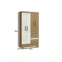Ver imagem 2 de Guarda Roupa Coimbra 4 Portas de Bater 2 Gavetas MDP Atacama Off White Aramóveis 99cm
