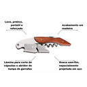 Ver imagem 3 de Saca Rolhas Abridor Garrafa Vinho Cerveja Latas 2 Estágios Canivete Reforçado Aço Inox Profissional 
