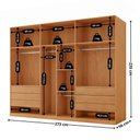 Ver imagem 3 de Guarda Roupa Casal Venus Mdf 6 Portas e 6 Gavetas Moderna Mobília