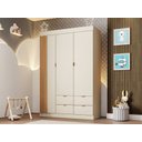 Ver imagem 1 de Guarda Roupa Infantil Ayla Off White com Amadeirado _ Phoenix Baby