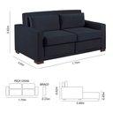 Ver imagem 4 de Sofa Cama Casal Sofia 2 Lugares 170cm com Pés de Madeira Talento Móveis