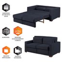 Ver imagem 2 de Sofa Cama Casal Sofia 2 Lugares 170cm com Pés de Madeira Talento Móveis