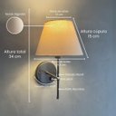 Ver imagem 3 de Arandela Luminária de Parede Clássica com Interruptor e Cúpula Ref 19 Decoração Casa Sala Quarto