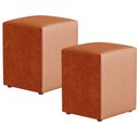 Ver imagem 1 de Kit 02 Puffs Quadrado L02 Decorativo Couríssimo Camel - Lyam Decor