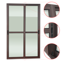 Ver imagem 3 de Porta Correr 2F.Moveis 210 x 200 Elite c/Fecho Autom V.Liso Marrom Corten Brimak